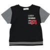 子供服 男の子 ロゴプリント＆ワッペンつきＴシャツ ブラック(00) 正面