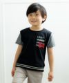 子供服 男の子 ロゴプリント＆ワッペンつきＴシャツ ブラック(00) モデル画像アップ