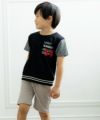 子供服 男の子 ロゴプリント＆ワッペンつきＴシャツ ブラック(00) モデル画像全身