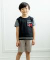 子供服 男の子 ロゴプリント＆ワッペンつきＴシャツ ブラック(00) モデル画像2