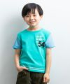 子供服 男の子 ロゴプリント＆ワッペンつきＴシャツ グリーン(08) モデル画像1
