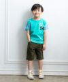 子供服 男の子 ロゴプリント＆ワッペンつきＴシャツ グリーン(08) モデル画像3