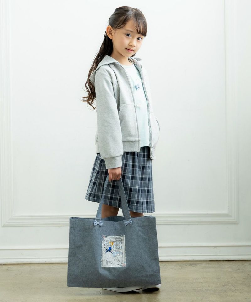 子供服 女の子 女の子モチーフつきダンガリートートバッグ