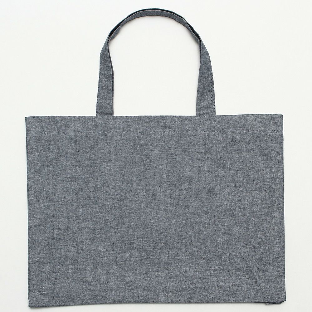 子供服 女の子 女の子モチーフつきダンガリートートバッグ ネイビー(06) 背面