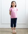 子供服 女の子 リボンモチーフつき6分丈パンツ ネイビー(06) モデル画像2