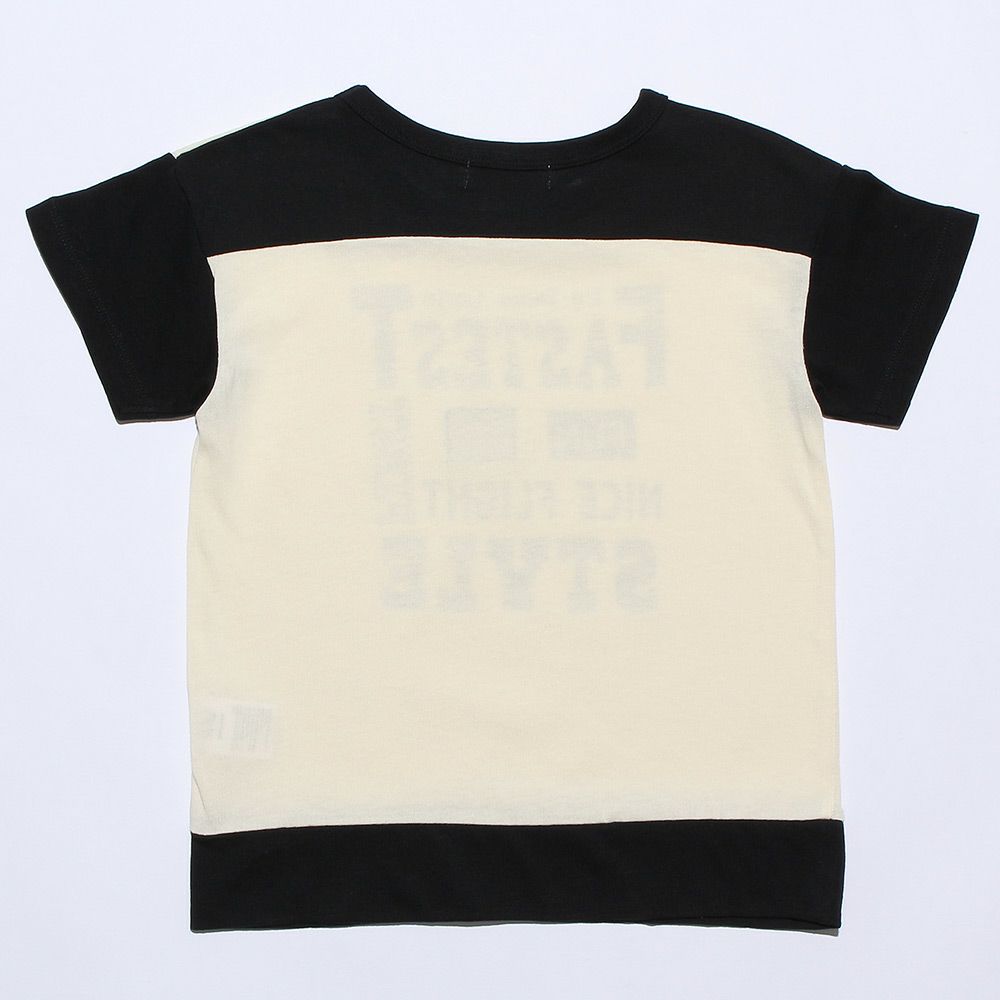 子供服 男の子 綿100％ロゴプリントＴシャツ アイボリー(12) 背面