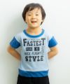 子供服 男の子 綿100％ロゴプリントＴシャツ ブルー(61) モデル画像アップ