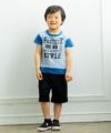 子供服 男の子 綿100％ロゴプリントＴシャツ ブルー(61) モデル画像4