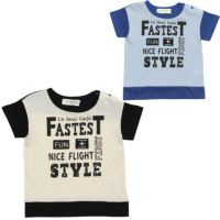 ベビー服 男の子 ベビーサイズ綿100％ロゴプリントＴシャツ