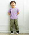 ベビー服 男の子 綿100％恐竜モチーフつきＴシャツ パープル(91) モデル画像3