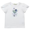 子供服 女の子 綿100％花柄ティーカップモチーフTシャツ オフホワイト(11) 正面
