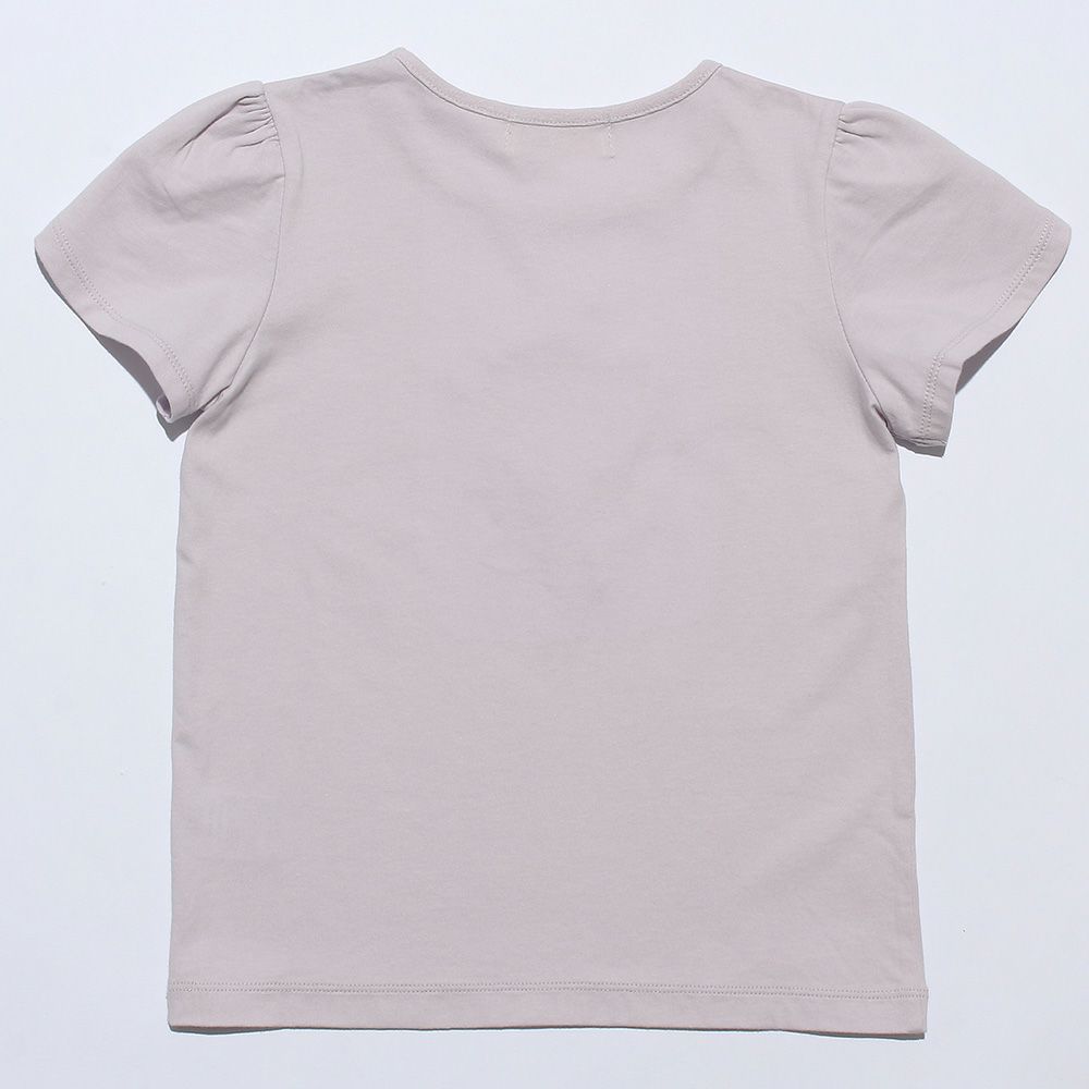 子供服 女の子 綿100％花柄ティーカップモチーフTシャツ パープル(91) 背面