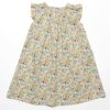 ベビー服 女の子 綿100％花柄ワンピース グリーン(08) 背面