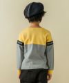 子供服 男の子 本体綿１００％バイカラーデザインTシャツ イエロー(04) モデル画像2