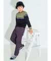 子供服 男の子 本体綿１００％バイカラーデザインTシャツ カーキ(82) モデル画像