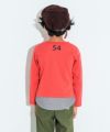 子供服 男の子 本体綿１００％バックプリン入りレイヤード風Tシャツ オレンジ(07) モデル画像