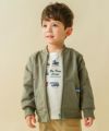 ベビー服 男の子 マフポケット乗り物デザインジャケット カーキ(82) モデル画像1