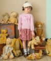 ベビー服 女の子 綿100％女の子モチーフお花ケーキTシャツ ピンク(02) モデル画像全身