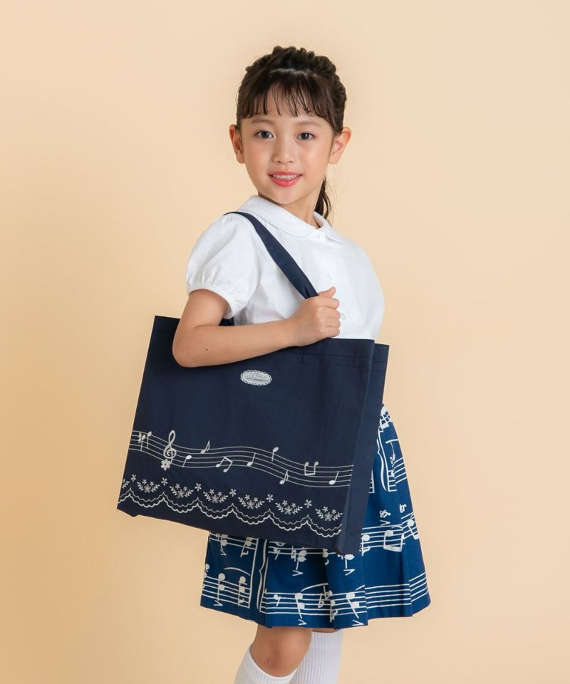 子供服 女の子 音符プリントトートバッグ