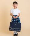 子供服 女の子 音符プリントトートバッグ ネイビー(06) モデル画像1