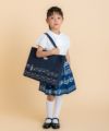 子供服 女の子 音符プリントトートバッグ ネイビー(06) モデル画像2