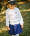 子供服 女の子 綿100％音符楽器お花プリントリボンつきTシャツ オフホワイト(11) モデル画像