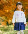 子供服 女の子 綿100％音符楽器お花プリントリボンつきTシャツ オフホワイト(11) モデル画像