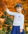 子供服 女の子 綿100％音符楽器お花プリントリボンつきTシャツ オフホワイト(11) モデル画像