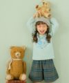 子供服 女の子 綿100％音符楽器お花プリントリボンつきTシャツ グリーン(08) モデル画像アップ