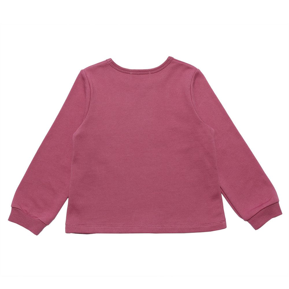 子供服 女の子 ロゴ刺繍リボン裏毛トレーナー ピンク(02) 背面