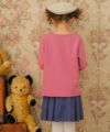 子供服 女の子 ロゴ刺繍リボン裏毛トレーナー ピンク(02) モデル画像2