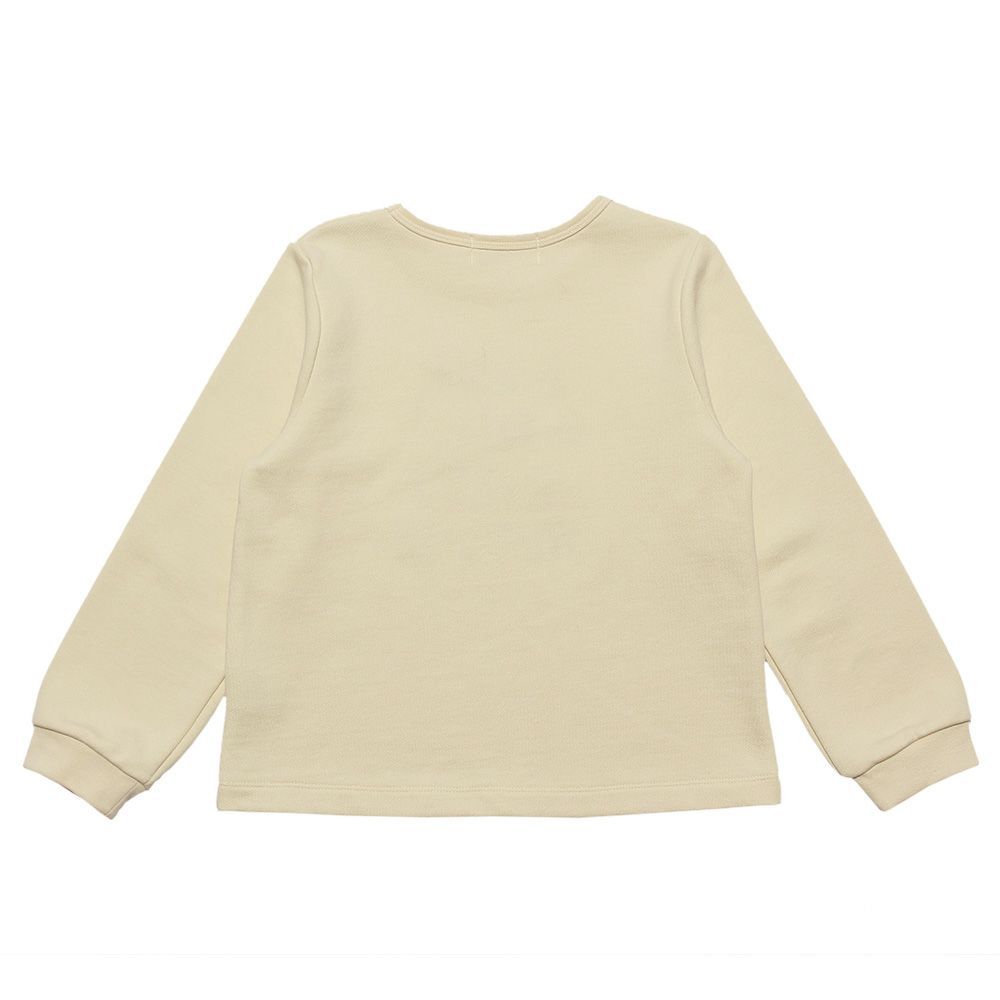 子供服 女の子 ロゴ刺繍リボン裏毛トレーナー アイボリー(12) 背面