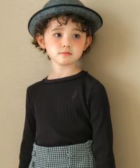 子供服 女の子 音符刺繍フリルネックTシャツ