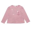 ベビー服 女の子 綿100％ドレスロゴ刺繍バレエシューズリボンTシャツ ピンク(02) 正面
