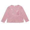 ベビー服 女の子 綿100％ドレスロゴ刺繍バレエシューズリボンTシャツ ピンク(02) 正面