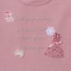 ベビー服 女の子 綿100％ドレスロゴ刺繍バレエシューズリボンTシャツ ピンク(02) デザインポイント1