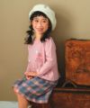 ベビー服 女の子 綿100％ドレスロゴ刺繍バレエシューズリボンTシャツ ピンク(02) モデル画像アップ