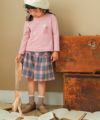 ベビー服 女の子 綿100％ドレスロゴ刺繍バレエシューズリボンTシャツ ピンク(02) モデル画像全身