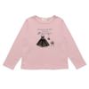 ベビー服 女の子 チュールリボンドレスバッグパンプスプリントTシャツ ピンク(02) 正面