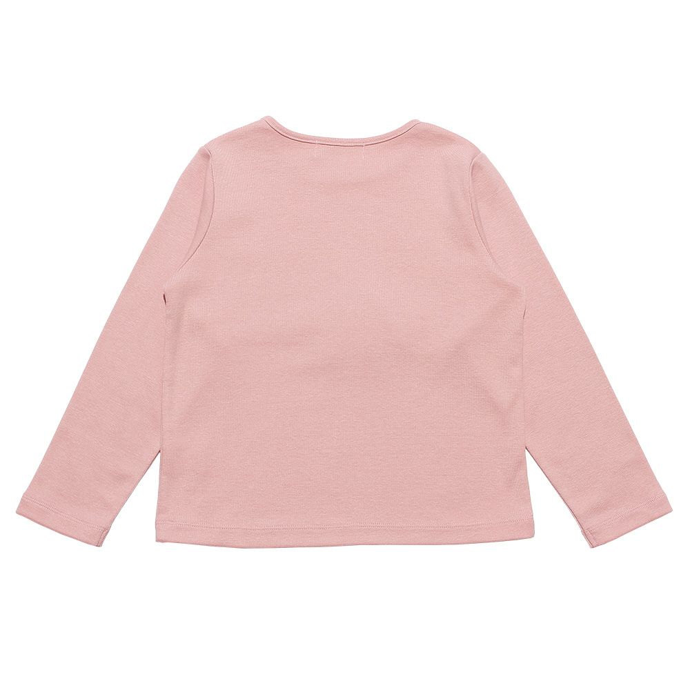 ベビー服 女の子 チュールリボンドレスバッグパンプスプリントTシャツ ピンク(02) 背面
