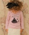 ベビー服 女の子 チュールリボンドレスバッグパンプスプリントTシャツ ピンク(02) モデル画像1