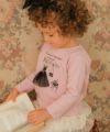 ベビー服 女の子 チュールリボンドレスバッグパンプスプリントTシャツ ピンク(02) モデル画像4