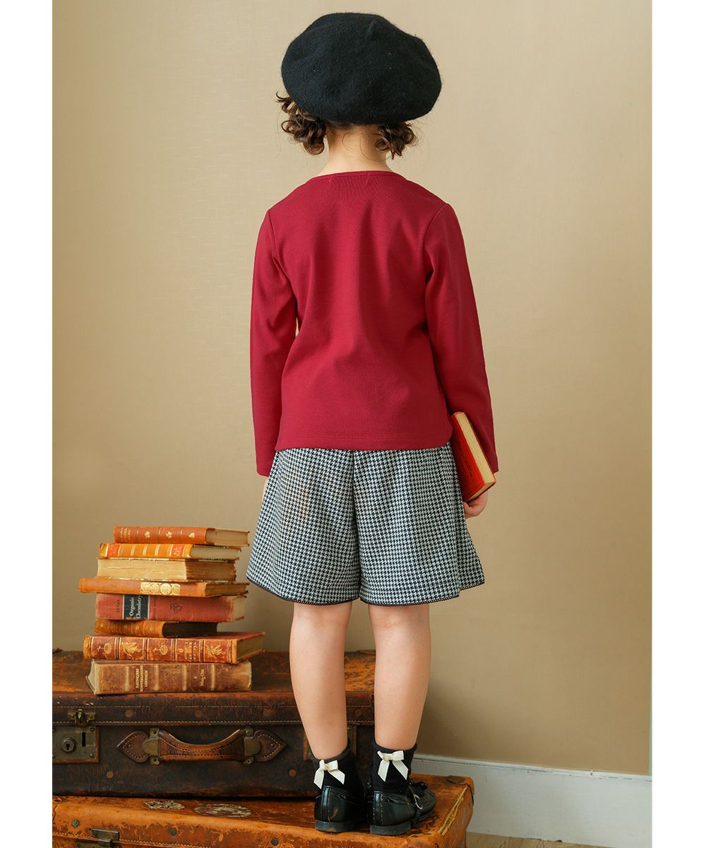 ベビー服 女の子 チュールリボンドレスバッグパンプスプリントTシャツ レッド(03) モデル画像3