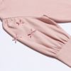 子供服 女の子 リボンつきボリューム袖無地Tシャツ ピンク(02) デザインポイント1