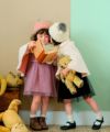ベビー服 女の子 ピアノお花ロゴプリントチュールドッキングワンピース ピンク(02) モデル画像3