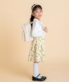 子供服 女の子 花柄コーデュロイキュロットパンツ アイボリー(12) モデル画像3