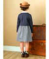 子供服 女の子 日本製リボン無地シンプルボレロ ネイビー(06) モデル画像アップ