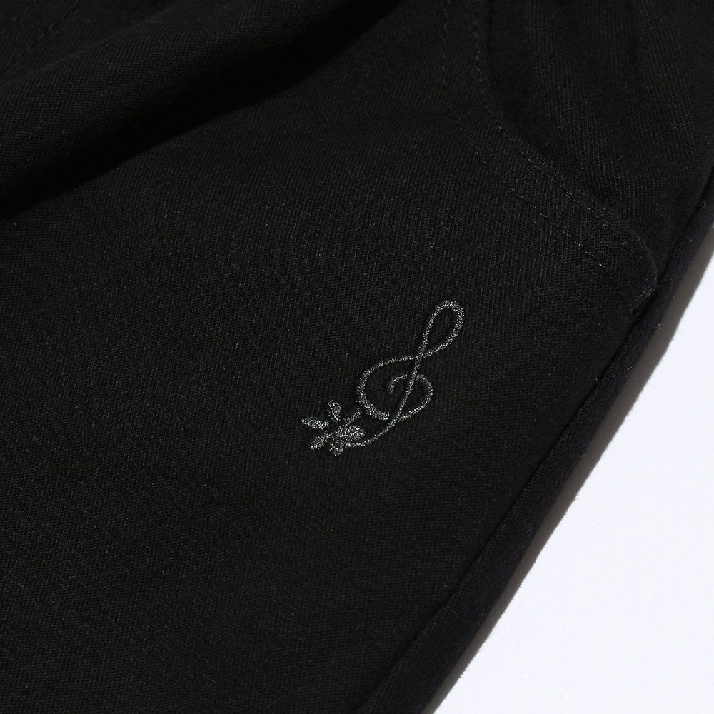 子供服 女の子 ストレッチリボンポケットフルレングスロングパンツ ブラック(00) デザインポイント1