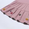 ベビー服 女の子 花アップリケ音符刺繍Aラインワンピース ピンク(02) デザインポイント1