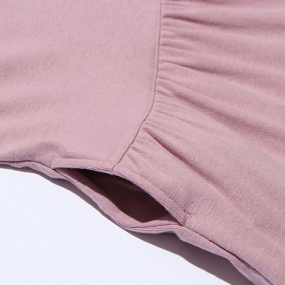 ベビー服 女の子 花アップリケ音符刺繍Aラインワンピース ピンク(02) デザインポイント2